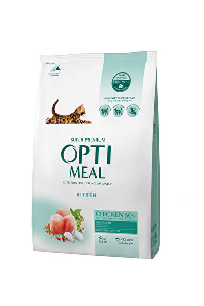 OptiMeal Hrană uscată pentru pisoi - cu pui, 4 kg