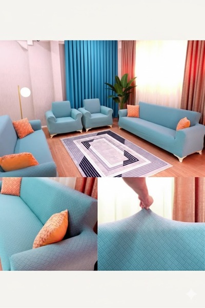 kutlale Set de huse pentru canapea jacquard model coș 3+3+1+1