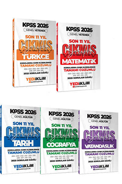 Yediiklim Yayınları 2026 KPSS GY-GK Lisans Konularına Göre Tamamı Çözümlü Son...