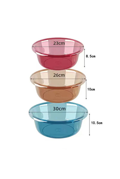 OEM Lighean multifunctional, plastic, transparent, marime M, 26 x 19 x 10 cm, Albastru