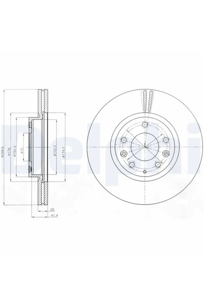 DELPHİ Спирачен диск за Mazda 6