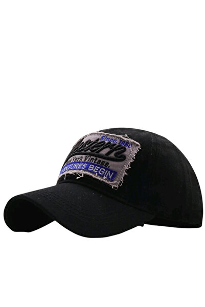 Şapka Market Western Vintage Siyah Kep Şapka