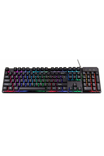 OEM Gaming Keyboard with RGB LED Lighting, Plug & Play USB, Lifespan 15 Million Keystrokes,, Black