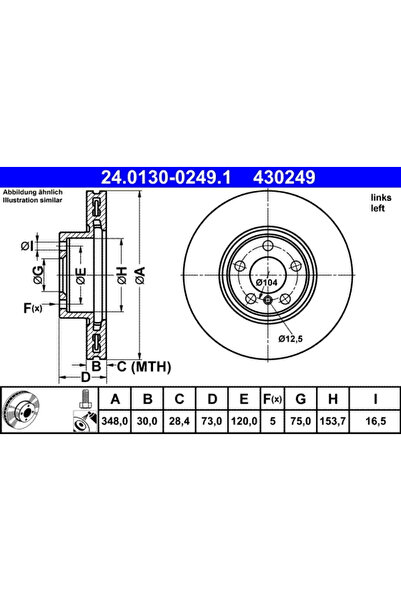 Ate Set Discuri Frana Bmw X4 2015-2018