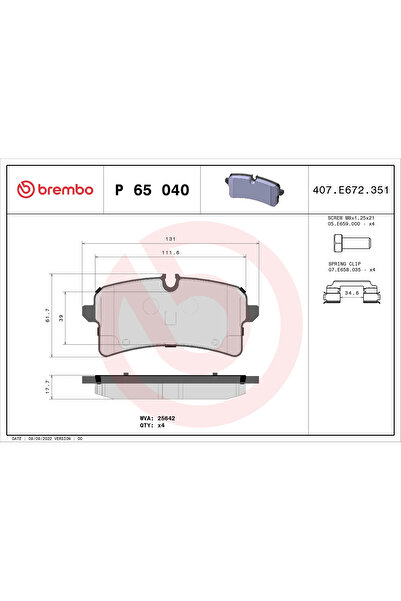 Brembo Set Placute Frana Frana Disc Porsche Macan