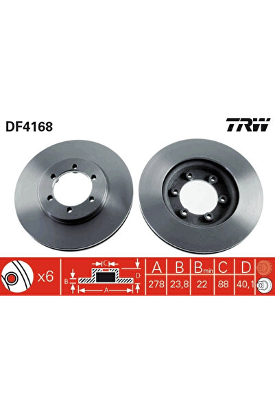 TRW Disc frana Daewoo Korando/Musso/Rexton Ssangyong Korando/Musso