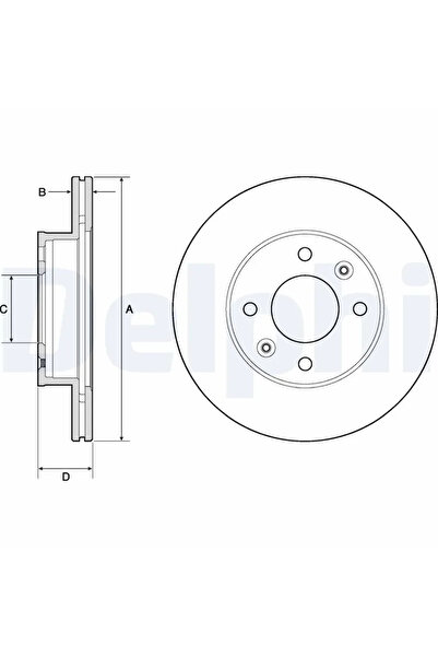 DELPHİ Спирачен диск Hyundai I10 1/I10 2 Kia Picanto 1/Picanto 2/Picanto 3