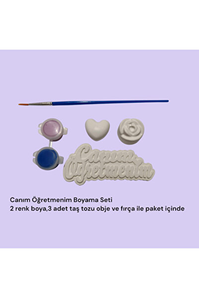 Mark 10 adet Canım Öğretmenim Taş Tozu Boyama Seti – Öğretmenler Günü Hediyesi