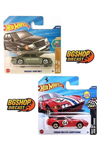 HOT WHEELS Ferrari 365 Gtb4 Competizione - Mercedes-Benz 500E