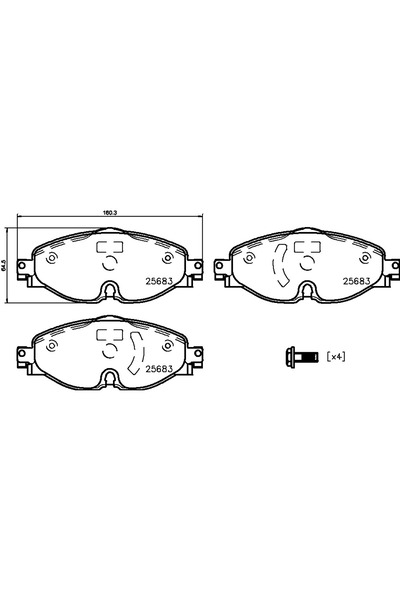 Brembo Set Placute Frana Frana Disc Audi (Faw) Q2L/Q3 Skoda (Svw) Kodiaq/Supe...