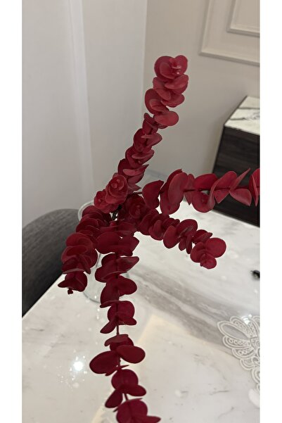 Yonca çiçekçilik ISLAK DOKULU YAPAY BORDO OKALİPTUS - TEK DAL