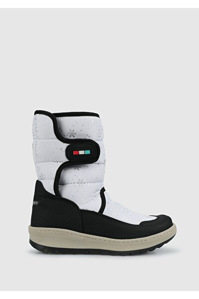 Kiddo White-Black Girl's Snow Boots
