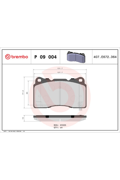 Brembo Set Placute Frana Frana Disc Cadillac Ats/Cts/Sts Dodge Viper Cupe
