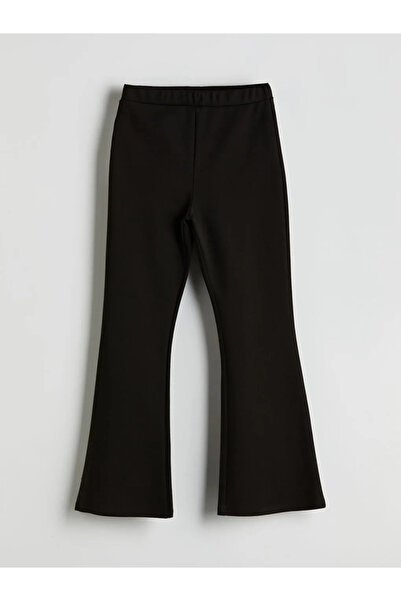 LC Waikiki Lcw Kids Black Elastic Waist Flared Leggings for Girls