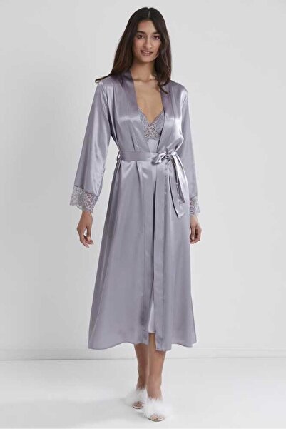Pierre Cardin Royal Long Satin Dressing Gown Nightgown Set 4370