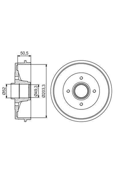 Bosch Спирачен барабан заден мост Nissan Micra 3/Micra C+C 3/Note