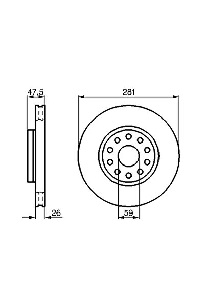 Bosch Disc Frana Alfa Romeo 166 Lancia Kappa