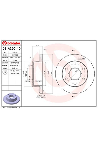 Brembo Set Discuri Frana Iveco Daily 4 Caroserie/Daily 4 Platou / Sasiu 2006-...