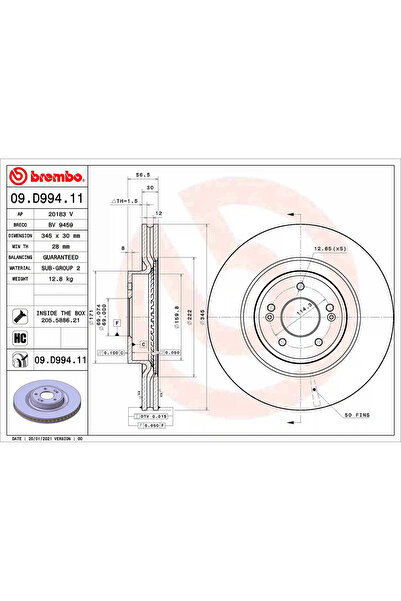 Brembo Disc Frana Genesis G70 Kia Stinger