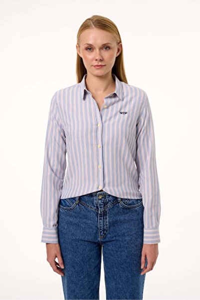 Galvanni Women's Shirt - Renapos Light Blue Multi Striped