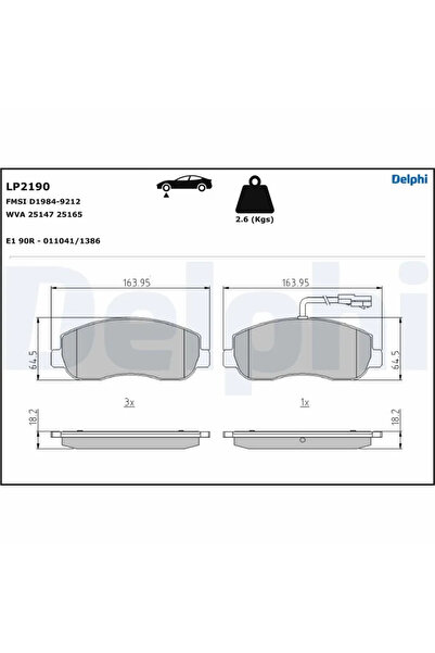 DELPHİ Комплект спирачни накладки за дискови спирачки Nissan NV400 Bus/NV400 ...