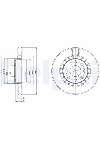 DELPHİ Спирачен диск Opel Ascona C/Astra F/Calibra A