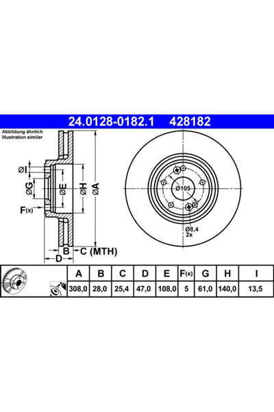 Ate Set Discuri Frana Renault Laguna 2 2001-2007
