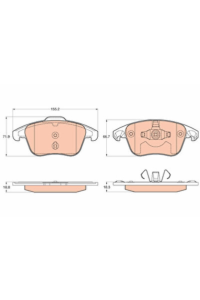TRW Brake Pad Set Disc Brake Citroen C4 1/C4 Coupe Peugeot 207/208 1/3008 1 M...