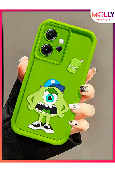 Molly Xiaomi REDMİ NOTE 12 4G İçin Yeşil Kenarları Kalın 3d Kabartmalı Seviml...