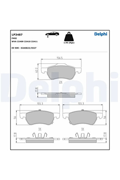 DELPHİ Set Placute Frana Frana Disc Chevrolet Equinox Mg Mg 350/Mg 5/Mg Zs Suv