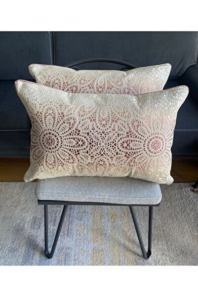 GlassySKY 1 Piece Luxury Silk Satin Pillowcase with Ruffled Edge and Lace Pattern (40X60 cm) - Pillow Not Included