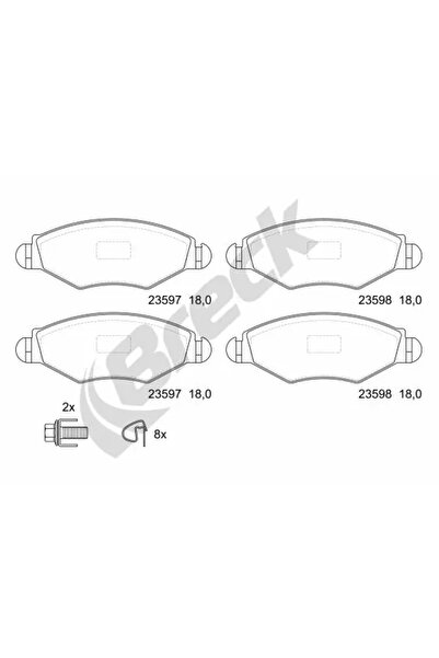 BRECK Комплект спирачни накладки за дискови спирачки Peugeot 206/306