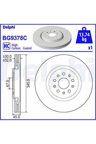 DELPHİ Дискови спирачки Maserati Levante Suv