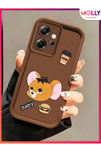 Molly Xiaomi REDMİ NOTE 12 4G Için Fallow Brown Kenarları Kalın 3d Kabartmalı...