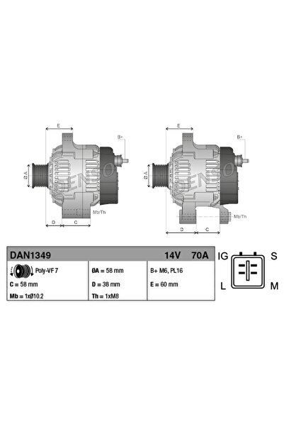 DENSO Generator / Alternator Toyota Dyna Platou / Sasiu/Hiace 4 Bus/Hiace 4 C...