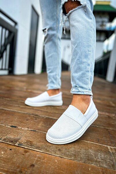 Zerenyus Brecon Laceless Daily Men's Casual Shoes White