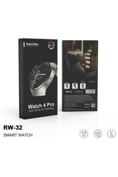 HAINOTEKO Haino Teko Germany RW 32 Round Smart Watch with 3 set Strap and Wireless Charger For Mens and Boys