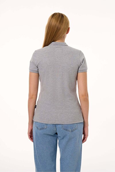 Galvanni Women's Polo Neck T-Shirt - Vays Gray Melange