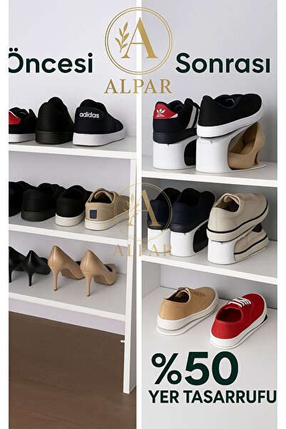 ALPAR 7Pcs White Shoe Ramp Space Saving Odorless Modern Shoe Organizer Shoe Stand