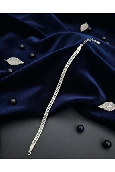 ErdoğanSilver 925 Ayar Gümüş Telkari İnce Hasır Bileklik - Zarif Mardin Hasırı Model Zincir Bileklik