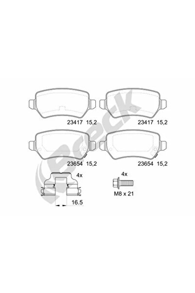 BRECK Set Placute Frana Frana Disc Kia Venga Opel Astra G/Astra H/Meriva A Mi...
