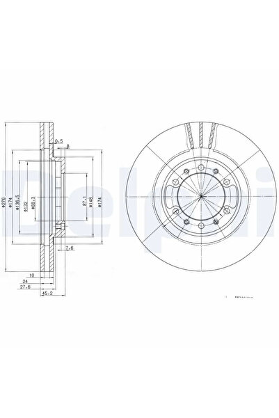 DELPHİ Спирачен диск Mitsubishi Galloper/L200/Pajero 1