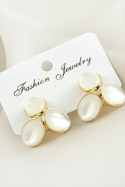 nolva Oval Stone Metal Earrings