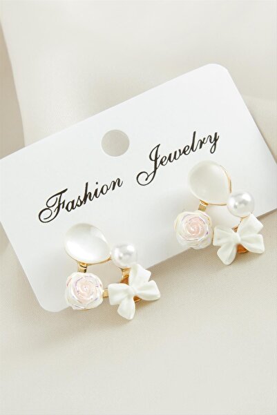 CT STONES Rose Bow Drop Stone Earrings