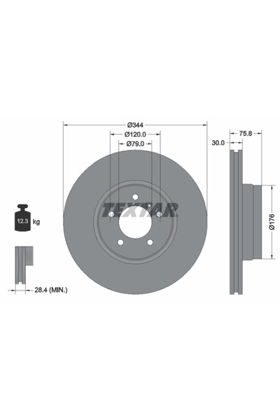 TEXTAR Disc Frana Land Rover Range Rover 3