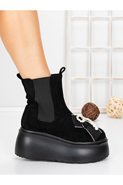 mei Γυναικείες Μπότες Πλατφόρμας 56WL9 Μαύρες