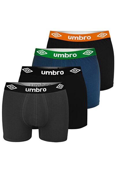 UMBRO Men's Cotton Boxers, Logo, Multicolor, set of 4 pieces.