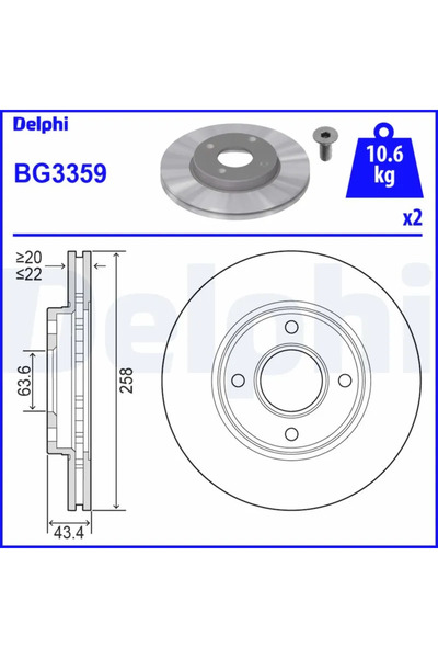 DELPHİ Brake Disc Ford Fiesta 4/Fiesta 5/Fiesta Sedan Mazda 2