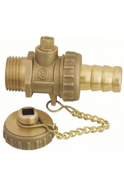 Other Robinet cu bilă de scurgere cu racord furtun și capac, sablat, 12 inch