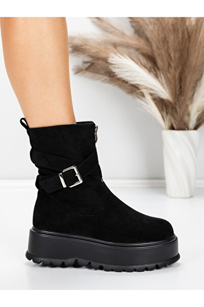 mei Ghete Dama cu Platforma 5W83 Negru